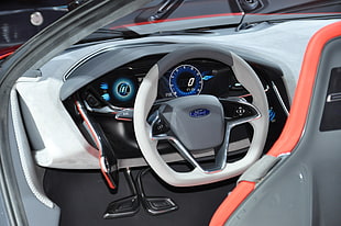 black and red car steering wheel, Ford, car, car interior, vehicle