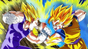 Dragonball Vegeta vs Son Goku, Dragon Ball, Vegeta, Son Goku, Super Saiyan HD wallpaper