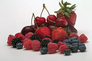 Strawberries, Blueberries, and Cherries fruits