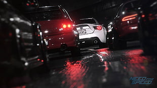 red and black car interior, Need for Speed, Mitsubishi Lancer Evolution, Subaru BRZ, car