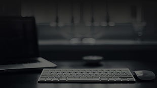 black and white laptop computer, computer, keyboards HD wallpaper