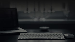 black and white laptop computer, computer, keyboards