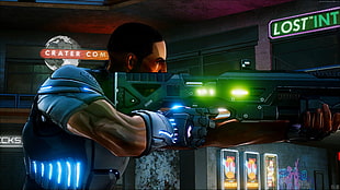 man holding black gun game screenshot
