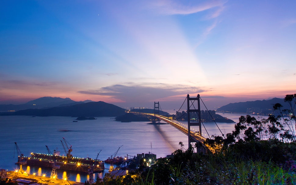 Golden Gate bridge, nature, landscape, Hong Kong, city HD wallpaper