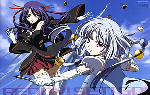 two female anime character illustration HD wallpaper