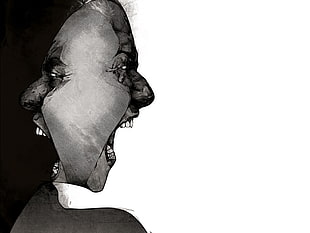 black and white two human faces illustration