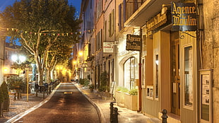Agence Moulin store, street, France, calles (france), night