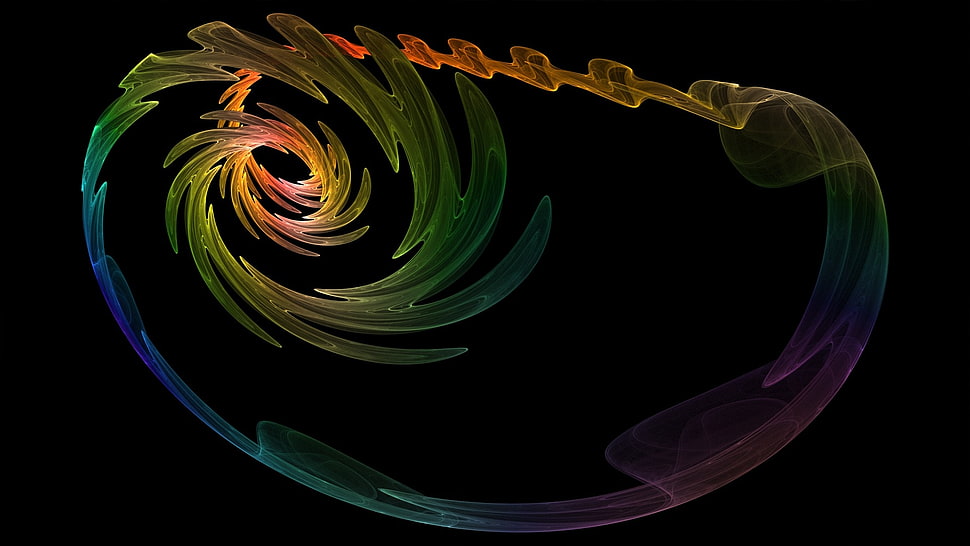 green,orange,yellow, and blue abstract sketch HD wallpaper