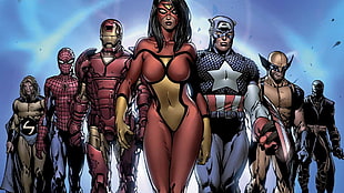 illustration of Marvel Heroes HD wallpaper