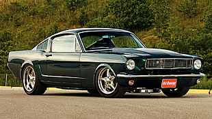 green Ford Mustang