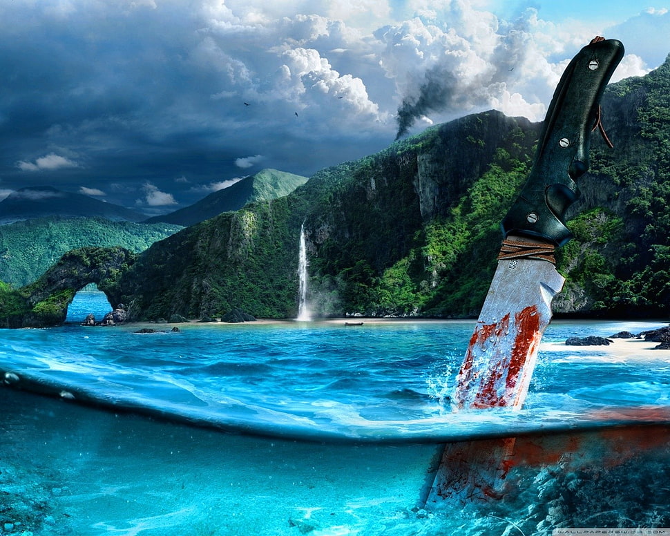 black handled knife, Far Cry 3, knife, Far Cry, split view HD wallpaper