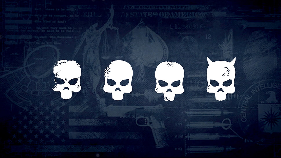 white skull logo, Payday 2, deathwish HD wallpaper