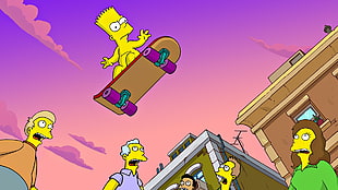 The Simpson ride on skateboard digital wallpaper HD wallpaper