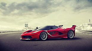red and black sports car, Ferrari LaFerrari, Ferrari FXX K, car, Ferrari