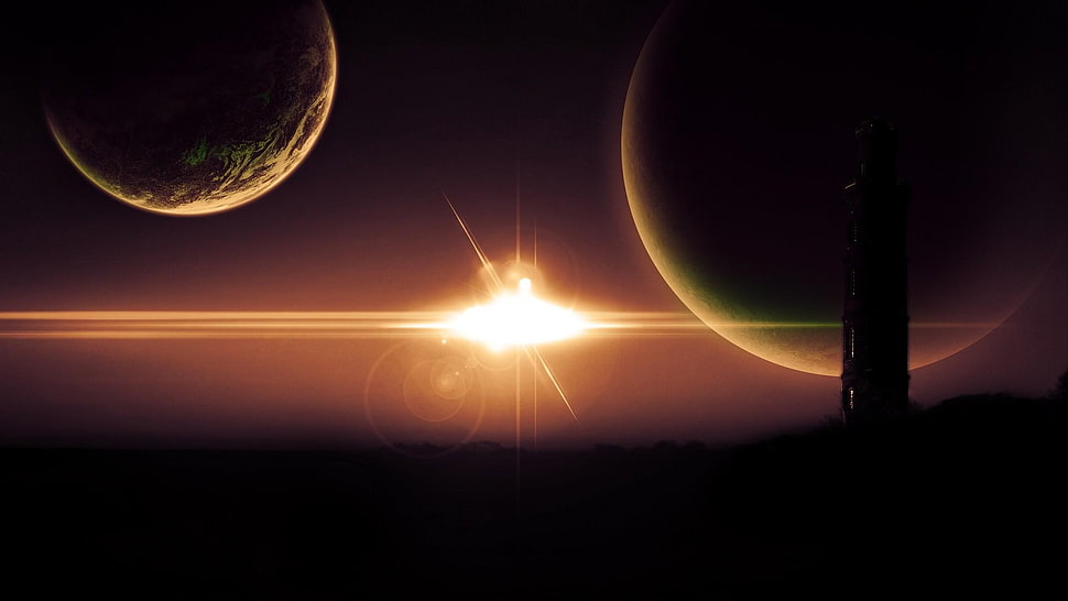 outer space wall art HD wallpaper
