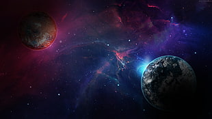 multicolored planet digital wallpaper HD wallpaper