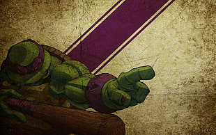 green and black floral textile, Teenage Mutant Ninja Turtles, Donatello 