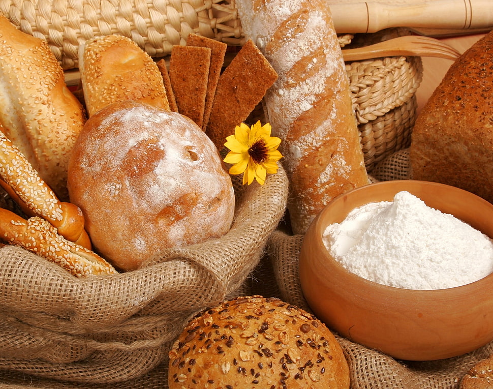assorted breads HD wallpaper