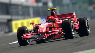 red F1 car at daytime race