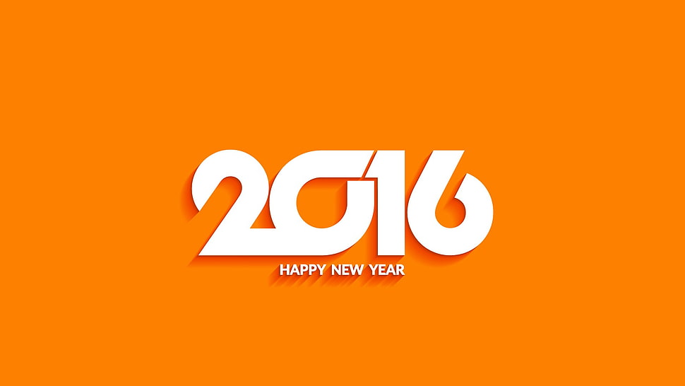 2010 happy new year text, typography, orange background, quote, New Year HD wallpaper