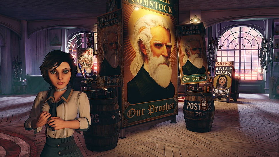 Our Prophet poster, video games, BioShock, BioShock Infinite HD wallpaper