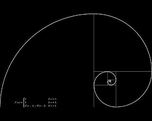 minimalism, Fibonacci sequence, golden ratio, mathematics HD wallpaper
