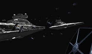 gray spaceship illustration, Star Wars