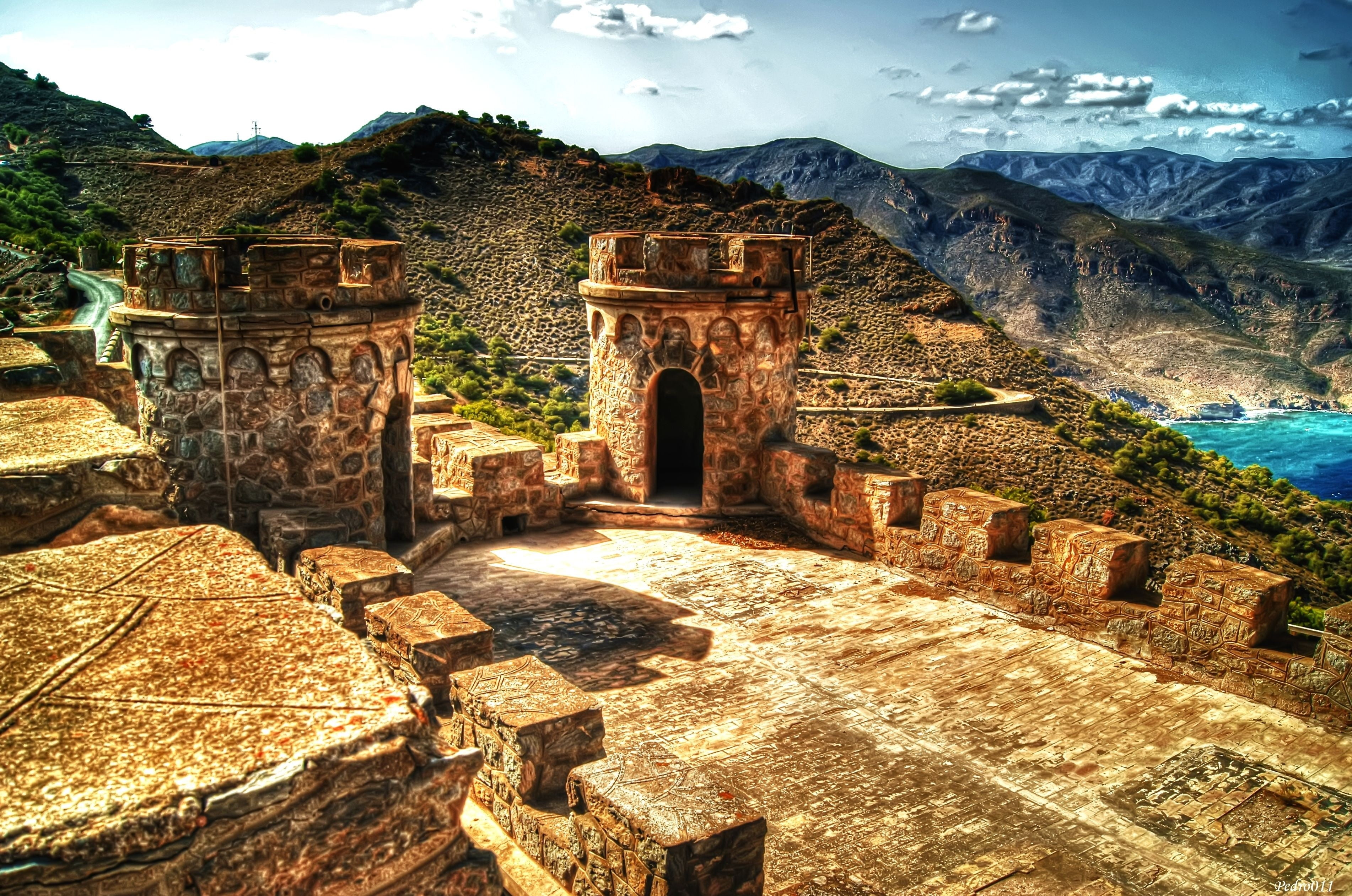 brown concrete castle, building, HDR, Spain