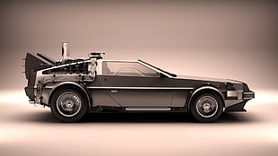 black coupe, DeLorean, car, Back to the Future, movies