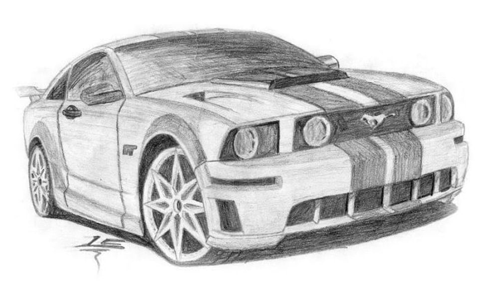How to draw a 2016 Ford Mustang Shelby GT350 on Vimeo