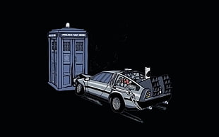 back to the future illustration, crossover, Back to the Future, Doctor Who HD wallpaper