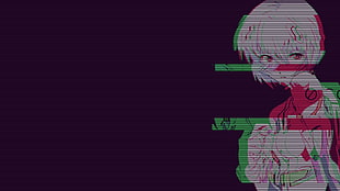 Anime character, Neon Genesis Evangelion, Ayanami Rei, digital art, vaporwave HD wallpaper