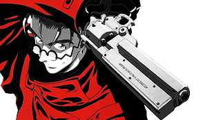 animated man illustration, Vash the Stampede, anime boys, weapon, Trigun