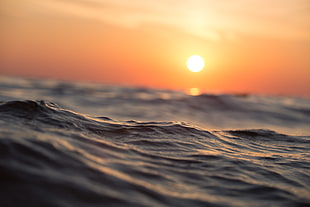 sea, dawn, sunset, beach HD wallpaper