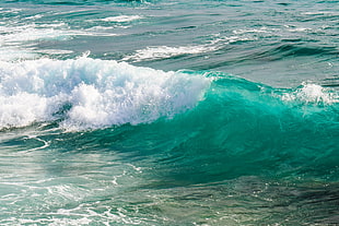photo of blue surf HD wallpaper