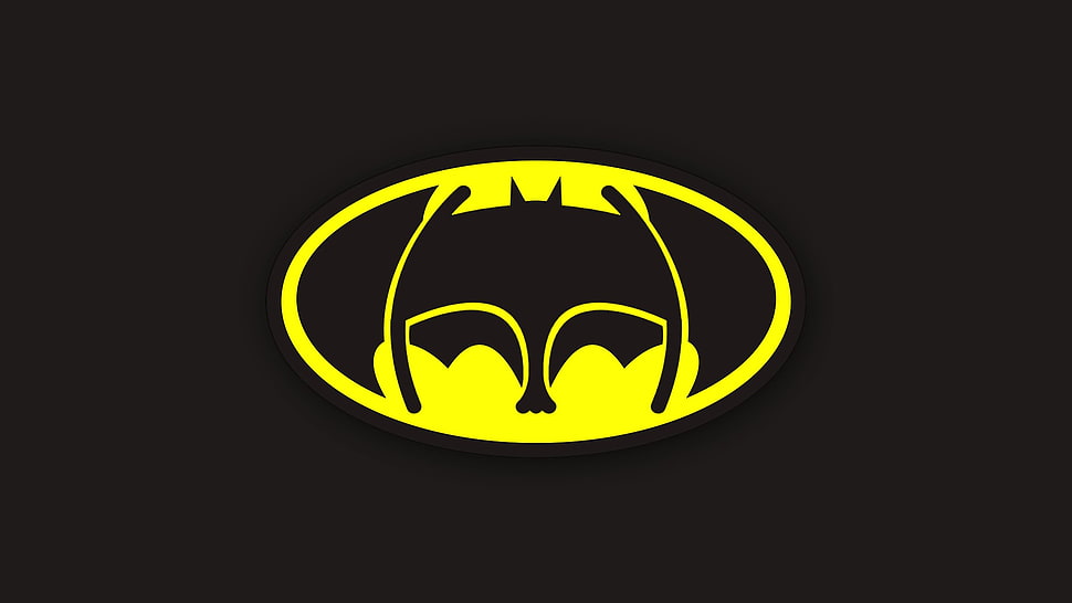 Batman logo digital wallpaper, simple background, logo, black, yellow HD wallpaper