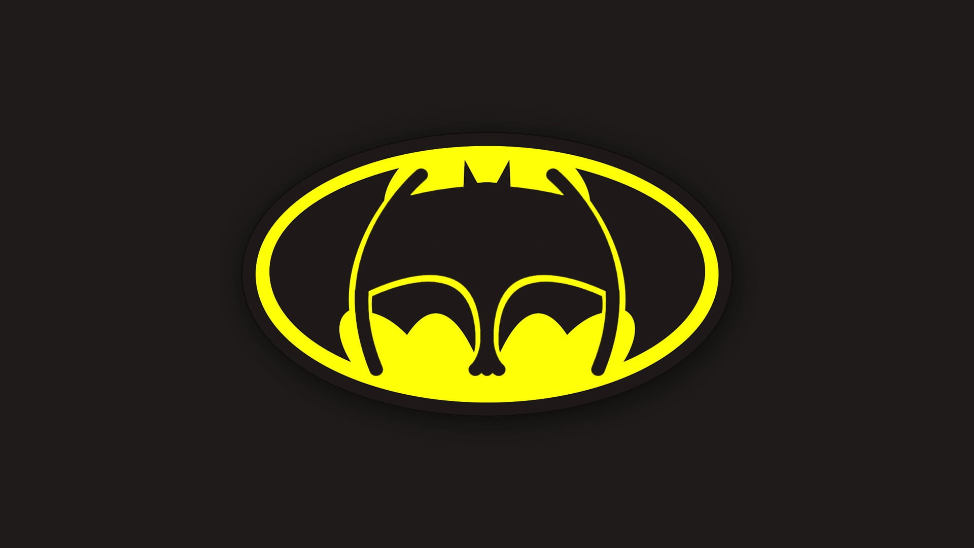 Batman logo digital wallpaper, simple background, logo, black, yellow