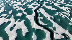 white and green textile, nature, landscape, Canada, Arctic HD wallpaper