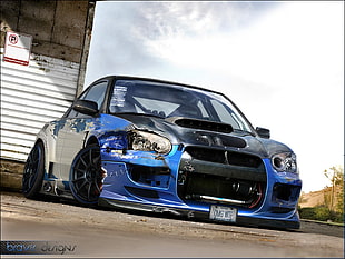 blue and black car screenshot, Subaru, Subaru Impreza , car, sports car HD wallpaper