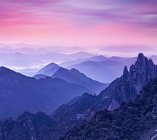 landscape photography of mountain range during golden hour