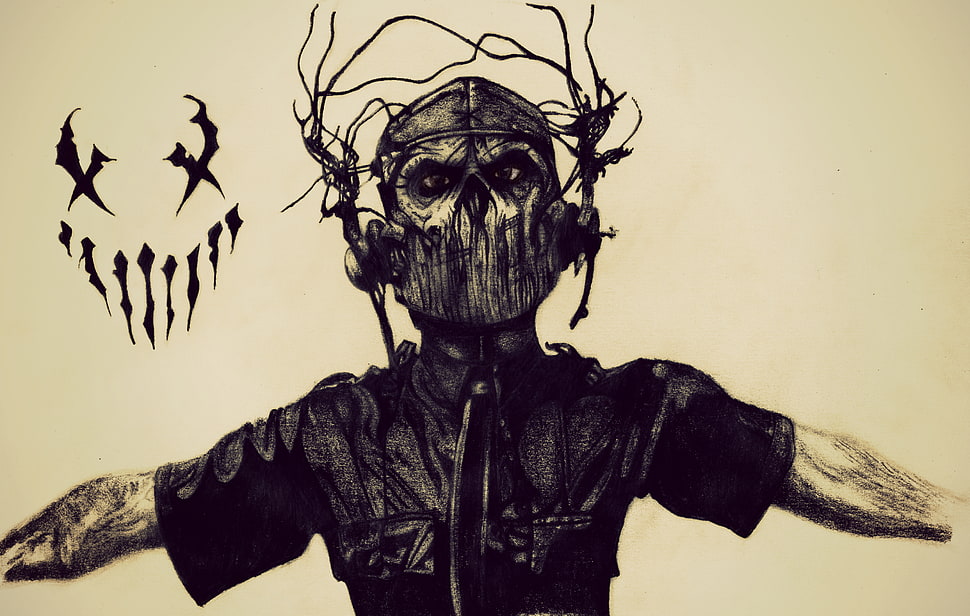 male with mask illustration, Mushroomhead, metal band, Nu Metal, alternative metal  HD wallpaper