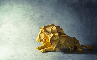 lion origami wallpaper, origami, paper, lion, animals HD wallpaper