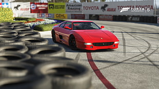 red Ferrari F40 coupe Forza 5 screenshot, Forza Motorsport, car, Ferrari, Ferrari 355 HD wallpaper