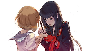 two female anime characters, anime, Mankanshoku Mako, Kiryuin Satsuki, Kill la Kill HD wallpaper