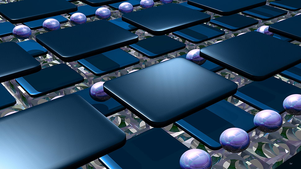 Squares,  Space,  Balls HD wallpaper
