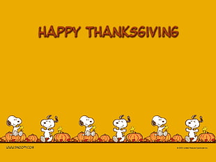Happy Thanksgiving text, Peanuts (comic), Snoopy, Thanksgiving HD wallpaper
