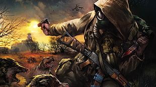soldier digital wallpaper, S.T.A.L.K.E.R., video games, artwork