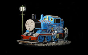 Thomas the train illustration, train, steam locomotive, graffiti, Thomas the Tank Engine HD wallpaper