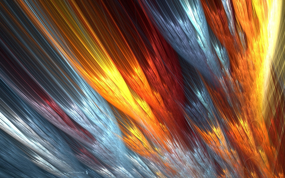 blue and red graphic wallpaper, abstract, fractal, colorful, shapes HD wallpaper