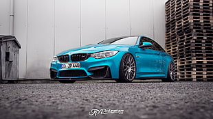 blue BMW E-series sedan, BMW, JP Performance, BMW M4, car HD wallpaper